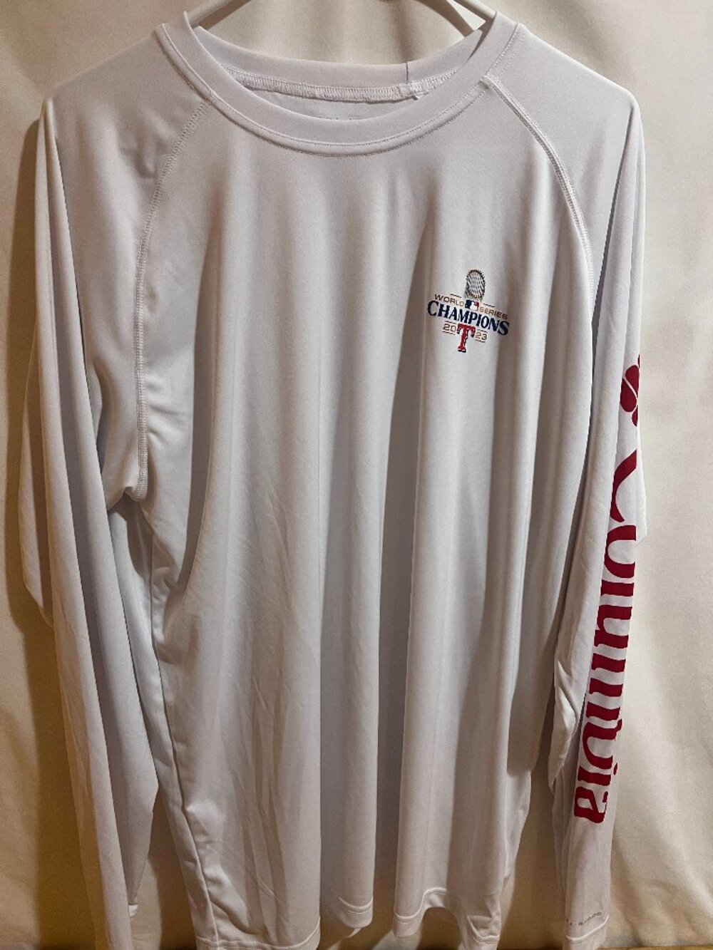 Columbia Texas Rangers 2023 World Series Champions Size Large Long Sleeve T Shir